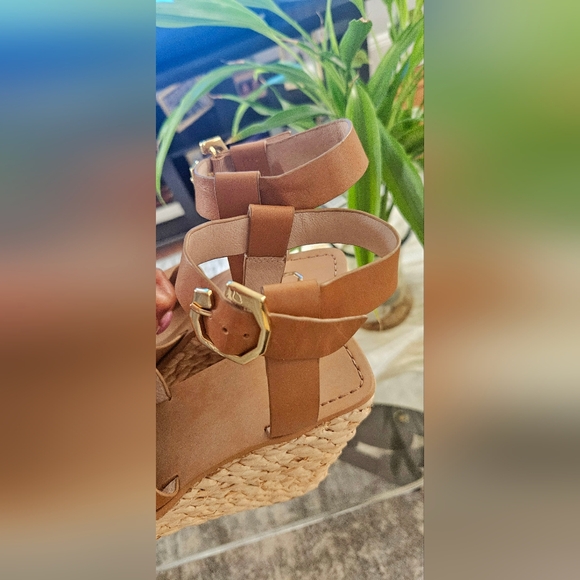 Louise et Cie Paley Leather Braided Straw Wedge Sandals 7.5 - Picture 12 of 12